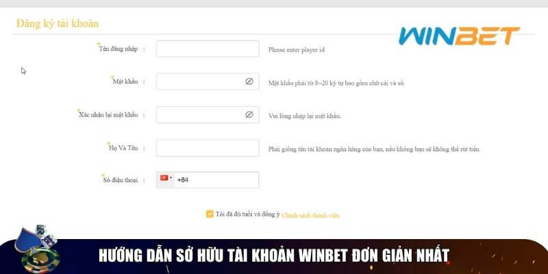 Dễ dàng đăng ký Winbet ngay chỉ bằng 4 bước